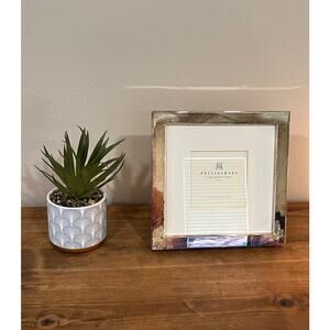 Pottery Barn Silver Gallery Frame 4x4 Inch Square Photo Frame Classic Modern